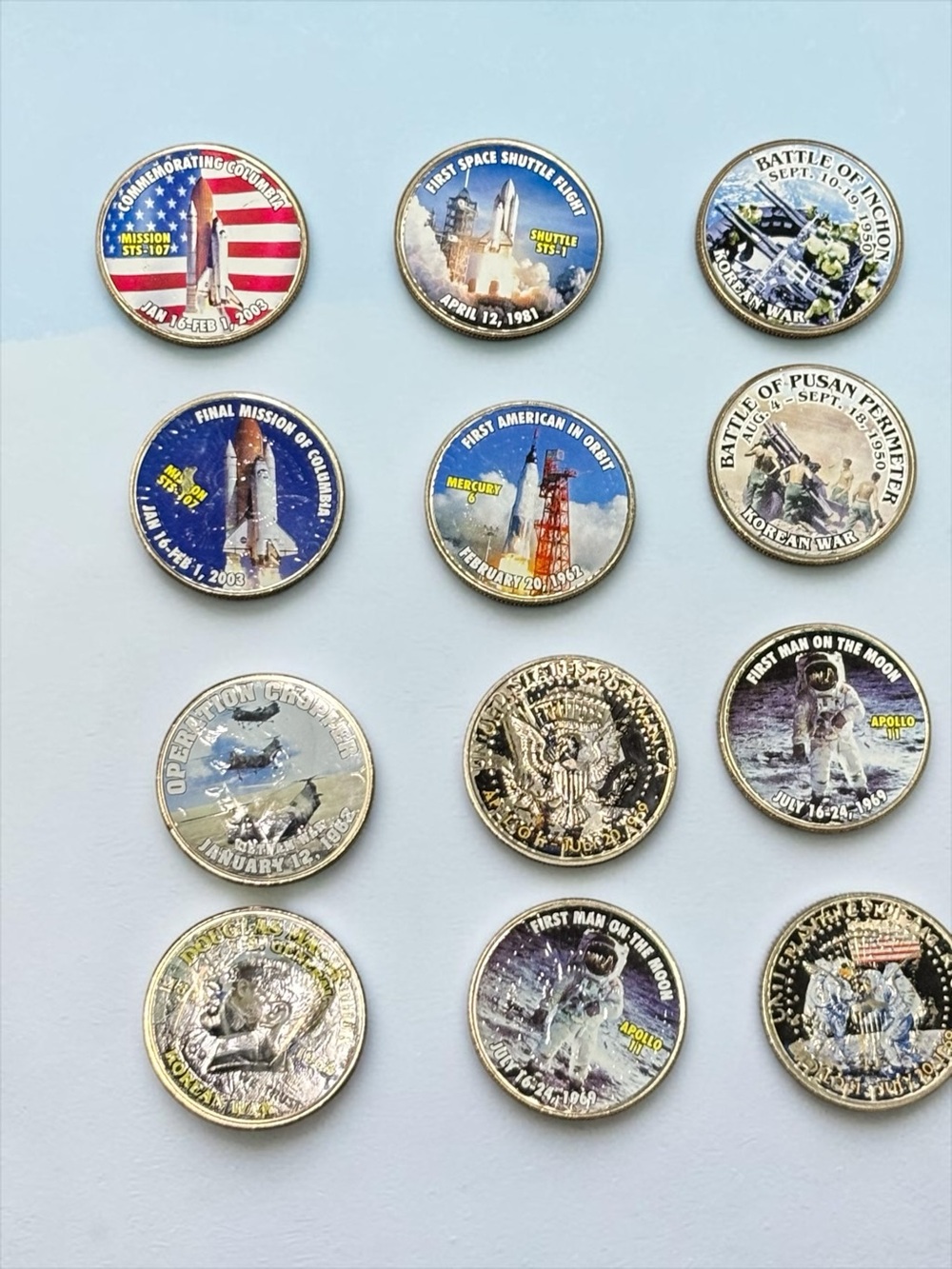 Collectible Set of Commemorative Space & Historical Coins - Multicolor